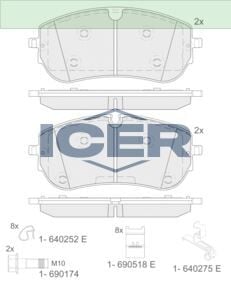 ICER FREN BALATASI DİSCOVERY SPORT(L550)-1.5P300EHYBRİD4X4-2.04X4-2.0D-2.0D4X4-2.0D150MHEV4X4-2.0D165-2.0