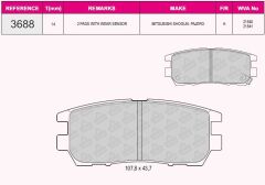 BEŞER FREN BALATA ARKA IKAZLI MITSUBISHI PAJERO II 2.8 TD 1990-1999 / 2.5 TD 1990-1999 / 3.5i 1990-2000 / SPACE GEAR 1.8 MPI 1998-2004/ SPACE GEAR 1.9 DI-D 1998-2004