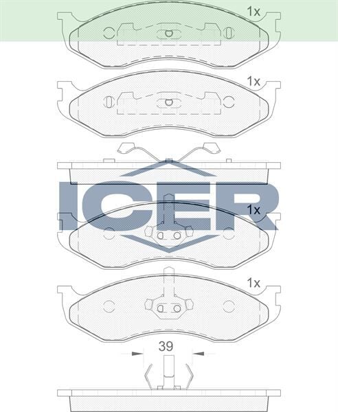 ICER ÖN FREN BALATA JEEP GRAND CHEROKEE I 4.0L 5.2L (91-99). WRANGLER (96-07) 4713175