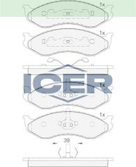 ICER ÖN FREN BALATA JEEP GRAND CHEROKEE I 4.0L 5.2L (91-99). WRANGLER (96-07) 4713175