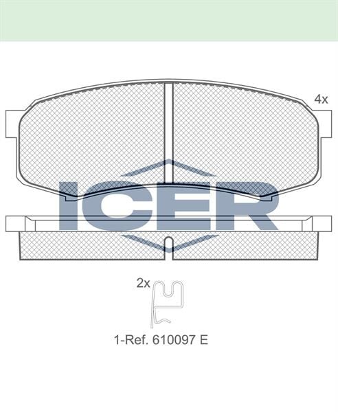 ICER FREN BALATA ARKA TOYOTA LAND CRUISER 90 (_J9_) 3.0 D 1996-2002/ 3.0 D-4D 1996-2002 / 3.0 TD 1996-2002 / MITSUBISHI PAJERO IV (V8W,V9W) 3.2 TD 2007-/ 3.2 DI-D 2007- / 3.8 V6 2007- 4605A389