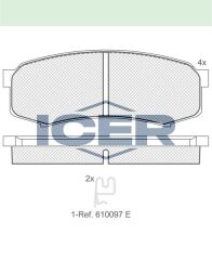 ICER FREN BALATA ARKA TOYOTA LAND CRUISER 90 (_J9_) 3.0 D 1996-2002/ 3.0 D-4D 1996-2002 / 3.0 TD 1996-2002 / MITSUBISHI PAJERO IV (V8W,V9W) 3.2 TD 2007-/ 3.2 DI-D 2007- / 3.8 V6 2007- 4605A389