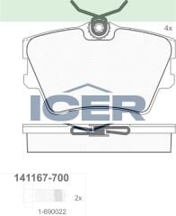 ICER FREN BALATA ARKA RENAULT TRAFIC II 1.9 DCI - 2.0 DCI 2001-2014/ TRAFIC III 1.6 DCI 2014-/ OPEL VIVARO (J7) 1.9 DI -2.0 CDTI - 2.5 DTI 2002-2014/VIVARO (X83) 2.0 CDTI 2015- 701615117