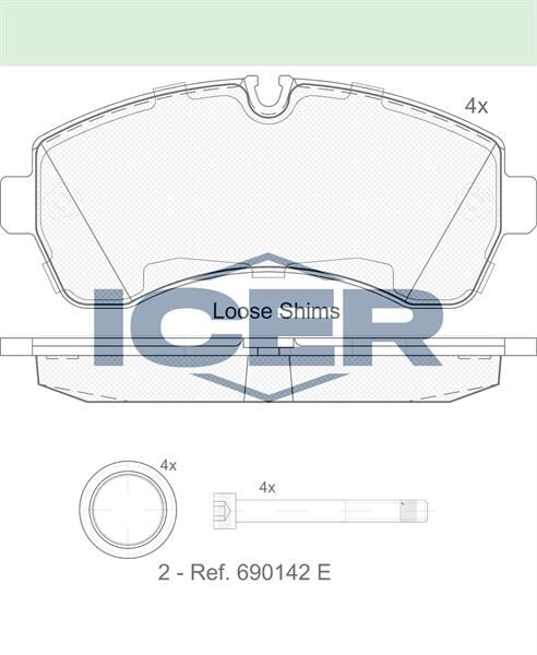 ICER FREN BALATA ON FISLI VW CRAFTER CIFT TEKER 2006-2018 /MERCEDES SPRINTER CIFT TEKER 2006-2018 / MERCEDES SPRINTER TEK TEKER 2018- / MERCEDES SPRINTER CIFT TEKER 2018- 2E0698151G
