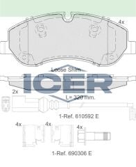 ICER FREN BALATA ON FISLI FORD TRANSIT CUSTOM (V362) 2.2 TDCI 2012-/TRANSIT (V363) 2.2 TDCI 2014- 1763915