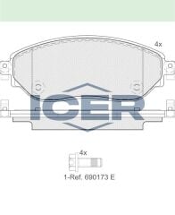 ICER FREN BALATA ON RENAULT TRAFIC III 1.6 DCI 2014- / OPEL VIVARO (X83) 1.6 CDTI 2015- 410604073R