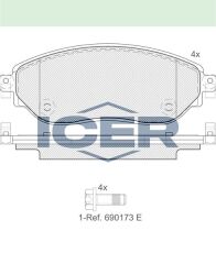 ICER FREN BALATA ON RENAULT TRAFIC III 1.6 DCI 2014- / OPEL VIVARO (X83) 1.6 CDTI 2015- 410604073R