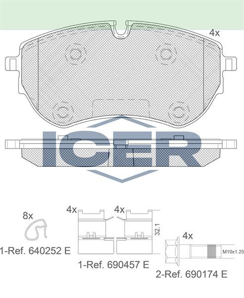 ICER FREN BALATA ON VOLKSWAGEN AMAROK 3.0 TDI V6 2017- 2H6698151