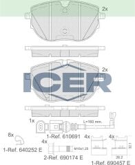 ICER FREN BALATA ON FISLI VOLKSWAGEN TRANSPORTER VI 2.0 TDI 2018- 7LA698151