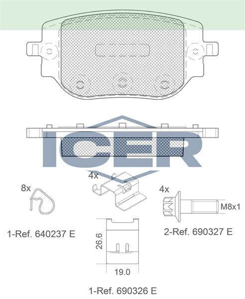 ICER FREN BALATA ARKA IKAZLI PEUGOT EXPERT 2020- / CITROEN JUMPY 2020- / OPEL ZAFIRA D 2020- / TOYOTA PROACE 2020- 1673597480