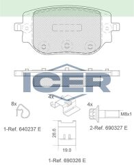 ICER FREN BALATA ARKA IKAZLI PEUGOT EXPERT 2020- / CITROEN JUMPY 2020- / OPEL ZAFIRA D 2020- / TOYOTA PROACE 2020- 1673597480