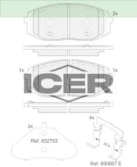 ICER FREN BALATA ON IKAZLI OPEL FRONTERA A 2.3 TD 1992-1998 / FRONTERA A 2.4i 1992-1998 58101CGA00