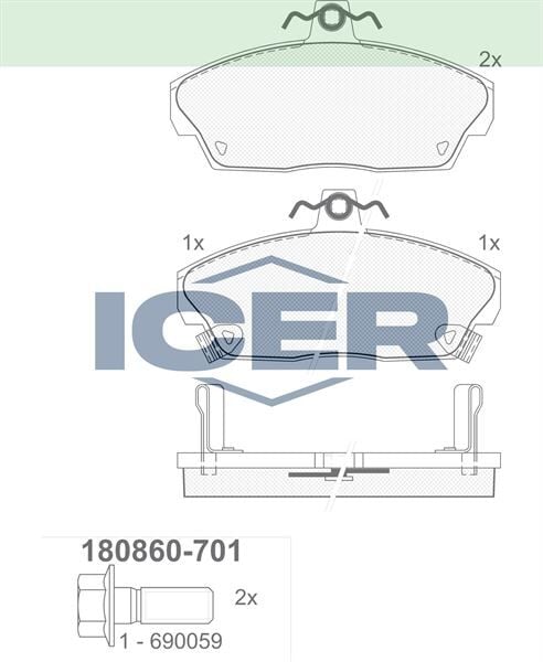 ICER FREN BALATA ON IKAZLI HONDA EURO CIVIC 1991-2005/ ROVER 214 1995-2000/ 416 1995-2000/ GAZ GAZELLE 2012-/ TATA TELCOLINE 1999-2007 45022ST3E10