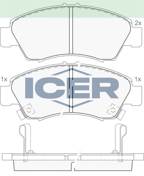ICER FREN BALATA ON IKAZLI HONDA CIVIC VI 1.4i 1995-2001 / CIVIC VI 1.5i 1995-2001 / CITY 1.4i 2006- / JAZZ II (GD) 1.4i 2002-2004 586005262