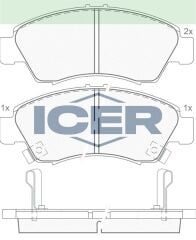 ICER FREN BALATA ON IKAZLI HONDA CIVIC VI 1.4i 1995-2001 / CIVIC VI 1.5i 1995-2001 / CITY 1.4i 2006- / JAZZ II (GD) 1.4i 2002-2004 586005262