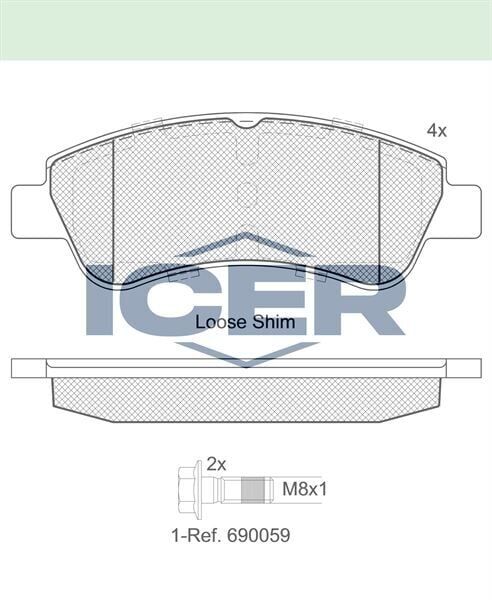 ICER .BALATA ON PARTNER 96-08/301 1.6HDI 12-/307 1.4HDI 00-07/206 00-/207 05-/208 12-/2008 I 13-/BERLINGO 1.6 HDI 96-08/C-ELYSEE 1.6HDI 12-/C4 1.6HDI 04-09/C3 II 1.4 HDI 09-16/CORSA F 1.2-1.5 19- 1610489680