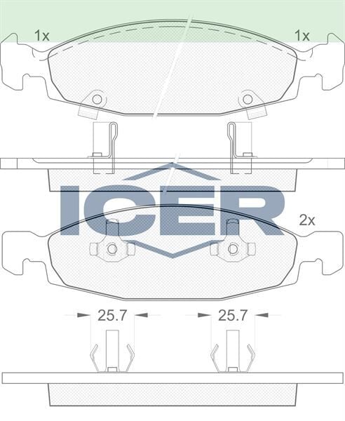 ICER ÖN BALATA JEEP GRAND CHEROKEE 2.5 2.5TD 3.1 (91-01) 2.7CRDİ 4.0 4.7 (99-9.05) 05011969AA