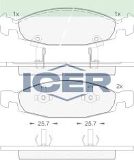 ICER ÖN BALATA JEEP GRAND CHEROKEE 2.5 2.5TD 3.1 (91-01) 2.7CRDİ 4.0 4.7 (99-9.05) 05011969AA