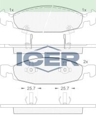 ICER ÖN BALATA JEEP GRAND CHEROKEE 2.5 2.5TD 3.1 (91-01) 2.7CRDİ 4.0 4.7 (99-9.05) 05011969AA