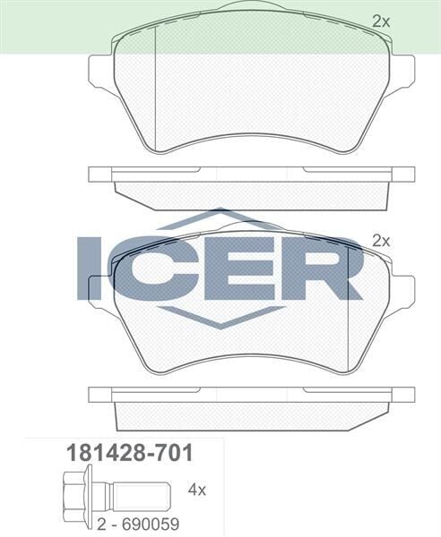 ICER FREN BALATA ON LAND ROVER FREELANDER (LN) 2.5i 1998-2007 LR021899
