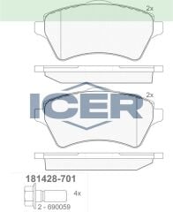 ICER FREN BALATA ON LAND ROVER FREELANDER (LN) 2.5i 1998-2007 LR021899