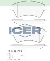 ICER FREN BALATA ON LAND ROVER FREELANDER (LN) 2.5i 1998-2007 LR021899