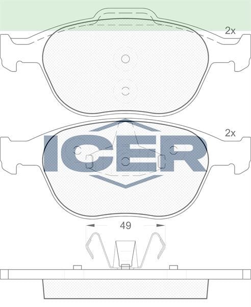 ICER FREN BALATA ON FORD TRANSIT CONNECT 1.8 TDCI 2002-2013 / TOURNEO CONNECT 1.8 TDCI 2002-2013 / FOCUS I (DAW,DBW) 2.0i 16v 1998-2004 1355950