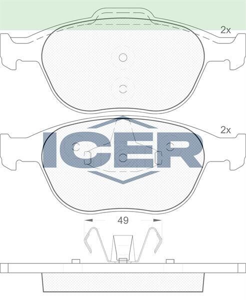 ICER FREN BALATA ON FORD TRANSIT CONNECT 1.8 TDCI 2002-2013 / TOURNEO CONNECT 1.8 TDCI 2002-2013 / FOCUS I (DAW,DBW) 2.0i 16v 1998-2004 1355950