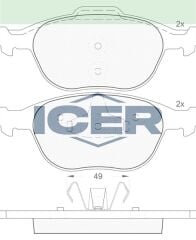 ICER FREN BALATA ON FORD TRANSIT CONNECT 1.8 TDCI 2002-2013 / TOURNEO CONNECT 1.8 TDCI 2002-2013 / FOCUS I (DAW,DBW) 2.0i 16v 1998-2004 1355950