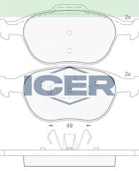 ICER FREN BALATA ON FORD TRANSIT CONNECT 1.8 TDCI 2002-2013 / TOURNEO CONNECT 1.8 TDCI 2002-2013 / FOCUS I (DAW,DBW) 2.0i 16v 1998-2004 1355950