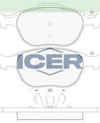 ICER FREN BALATA ON FORD TRANSIT CONNECT 1.8 TDCI 2002-2013 / TOURNEO CONNECT 1.8 TDCI 2002-2013 / FOCUS I (DAW,DBW) 2.0i 16v 1998-2004 1355950