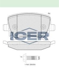 ICER FREN BALATA ARKA GOLF V 1.4 TSI 2003-2009/ CADDY III 2.0 SDI 2004-2015/JETTA III 1.6 FSI 2005-2010/TIGUAN 1.4 TSI 2016-/ PASSAT 1.4 TSI 2005-2008/ A3 1.6 2003-2012/ LEON 1.4 TSI 2005-2012 1K0698451