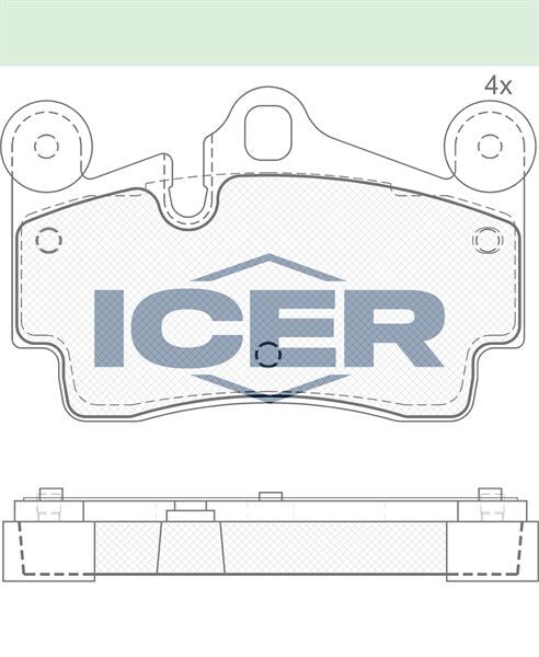 ICER FREN BALATA ARKA VOLKSWAGEN TOUAREG (7LA,7L6,7L7) 6.0i W12 17-18 JANT 2002-2010 7L0698451