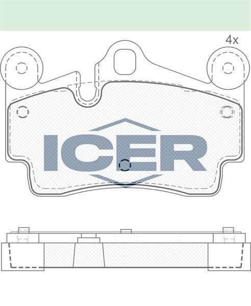 ICER FREN BALATA ARKA VOLKSWAGEN TOUAREG (7LA,7L6,7L7) 6.0i W12 17-18 JANT 2002-2010 7L0698451