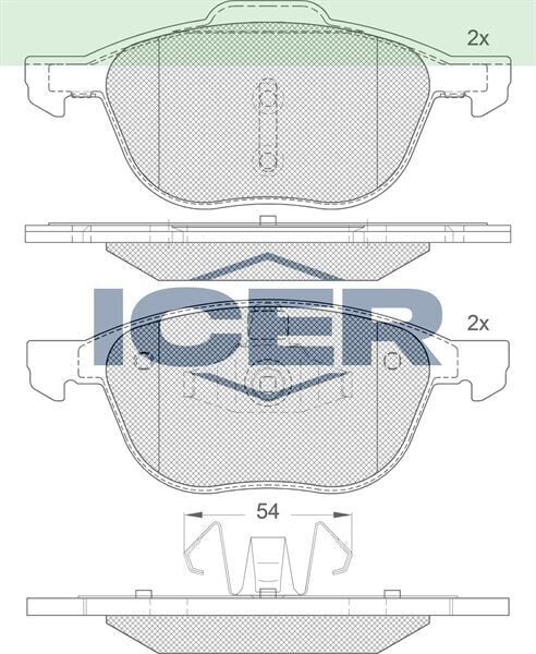 ICER FREN BALATA ON FORD FOCUS II 1.6i 2004-2011/ FOCUS II 1.6 TDCI 2004-2011/ C-MAX I 1.6 TDCI 2007-2011/ FOCUS III 1.6 TDCI 11-2015/ KUGA I 1.6 08-2013/ MAZDA 3 1.4i 03-2009/ S40 II 1.6i 04-2012 1223682