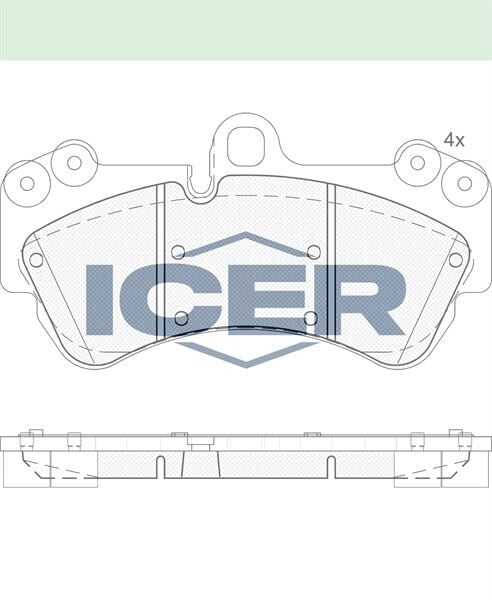 ICER FREN BALATA ON VOLKSWAGEN TOUAREG 3.6 V6 FSI 17 JANT 2002-2010/ TOUAREG 2.5 RS TDI 2002-2010/ TOUAREG 4.2 V8 2002-2010/ PORSCHE CAYENNE 3.2i 17 JANT 2002-2010/CAYENNE 3.6i 17 JANT 2002-2010 4634205500