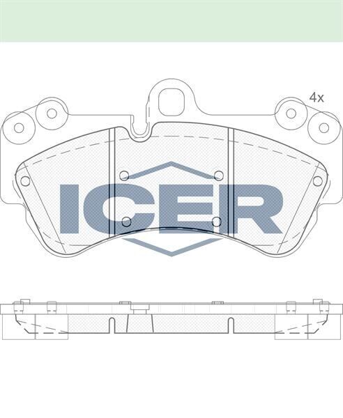 ICER FREN BALATA ON VOLKSWAGEN TOUAREG 3.6 V6 FSI 17 JANT 2002-2010/ TOUAREG 2.5 RS TDI 2002-2010/ TOUAREG 4.2 V8 2002-2010/ PORSCHE CAYENNE 3.2i 17 JANT 2002-2010/CAYENNE 3.6i 17 JANT 2002-2010 4634205500