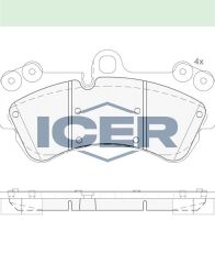ICER FREN BALATA ON VOLKSWAGEN TOUAREG 3.6 V6 FSI 17 JANT 2002-2010/ TOUAREG 2.5 RS TDI 2002-2010/ TOUAREG 4.2 V8 2002-2010/ PORSCHE CAYENNE 3.2i 17 JANT 2002-2010/CAYENNE 3.6i 17 JANT 2002-2010 4634205500