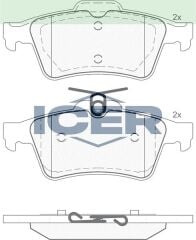 ICER FREN BALATA ARKA VECTRA C 1.6 16v-1.9 CDTI-2.0 DTI 2002-2008/CITROEN C5 III 1.6 HDI-1.6 THP 08-2015/PEUGEOT 508 1.6E-HDI 2010-/FOCUS II 1.6 TDCI 2004-2011/TRANSIT CON. 1.8 TDCI 2002-2013 1233679