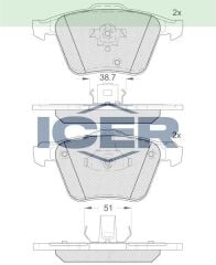 ICER FREN BALATA ON VOLVO XC90 I 2.5 T 2002-2014 274331