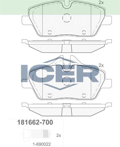 ICER FREN BALATA ON BMW 1 SERISI (E87) 116 i 2003-2012 / 118 i 2003-2012/ 118 D 2003-2012 / MINI COOPER ONE 1.6i 2010-/ MINI COOPER ONE 1.6i 2010-/ MINI COOPER ONE 1.6 D 2010- 34106874809