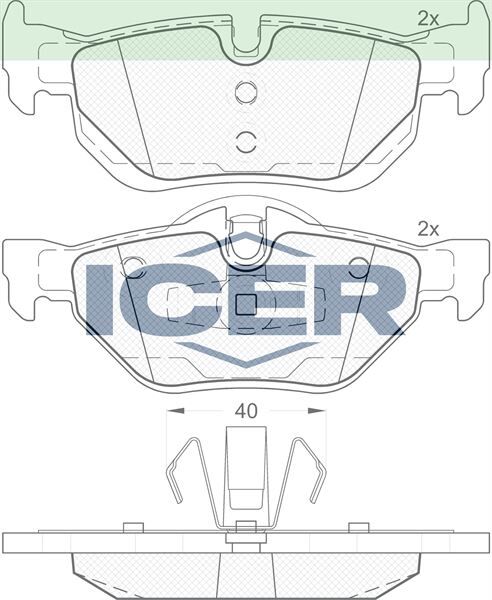 ICER FREN BALATA ARKA BMW 3 SERISI (E90) 320 D 2005-2011/ 316 i 2005-2011/ 320 i 2005-2011/ 318 D 2005-2011/ 1 SERISI (E81) 116 i 04-2012/ 118 i 2004-2012/ 120 i 2004-2012/ X1 (E84) 1.6i 2011- 34212288891