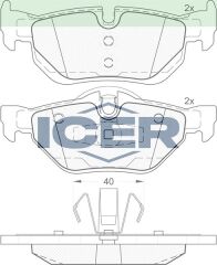 ICER FREN BALATA ARKA BMW 3 SERISI (E90) 320 D 2005-2011/ 316 i 2005-2011/ 320 i 2005-2011/ 318 D 2005-2011/ 1 SERISI (E81) 116 i 04-2012/ 118 i 2004-2012/ 120 i 2004-2012/ X1 (E84) 1.6i 2011- 34212288891