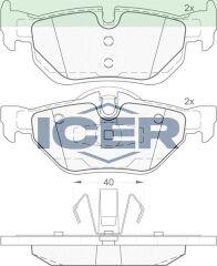 ICER FREN BALATA ARKA BMW 3 SERISI (E90) 320 D 2005-2011/ 316 i 2005-2011/ 320 i 2005-2011/ 318 D 2005-2011/ 1 SERISI (E81) 116 i 04-2012/ 118 i 2004-2012/ 120 i 2004-2012/ X1 (E84) 1.6i 2011- 34212288891