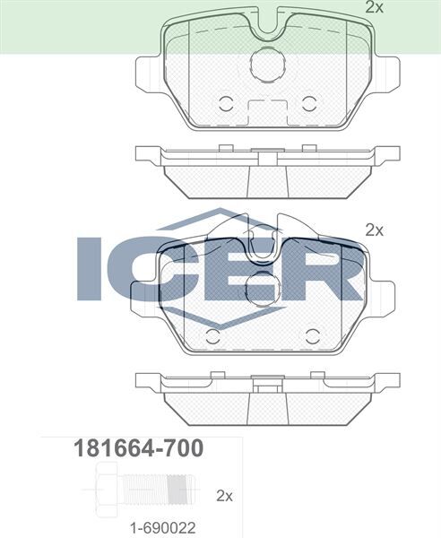 ICER FREN BALATA ARKA BMW 1 SERISI (E87) 116 i 2003-2012/ 118 i 2003-2012/ 120 i 2003-2012/ 1 SERISI (E81) 118 i 2004-2012/ 3 SERISI (E90) 316 Ti 2005-2011/ 318 CL 2005-2011/ 318 D 2005-2011 34121288889
