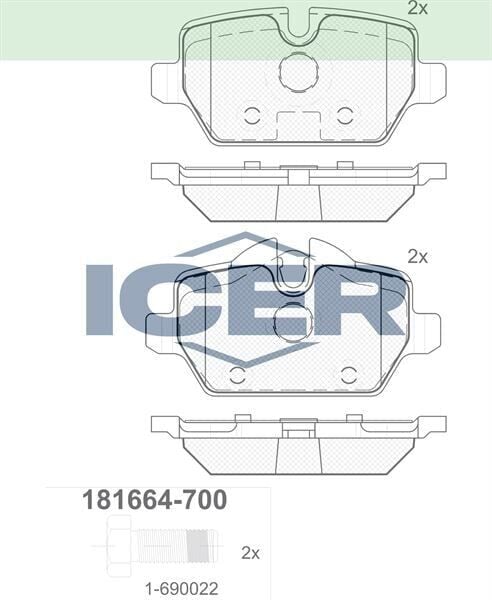 ICER FREN BALATA ARKA BMW 1 SERISI (E87) 116 i 2003-2012/ 118 i 2003-2012/ 120 i 2003-2012/ 1 SERISI (E81) 118 i 2004-2012/ 3 SERISI (E90) 316 Ti 2005-2011/ 318 CL 2005-2011/ 318 D 2005-2011 34121288889