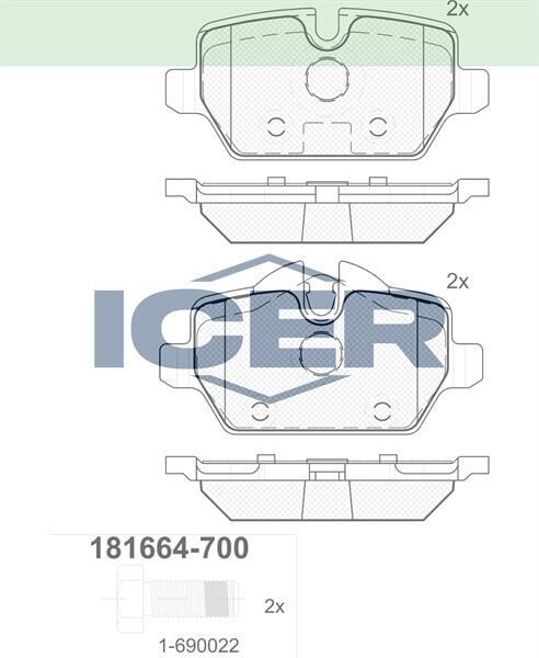 ICER FREN BALATA ARKA BMW 1 SERISI (E87) 116 i 2003-2012/ 118 i 2003-2012/ 120 i 2003-2012/ 1 SERISI (E81) 118 i 2004-2012/ 3 SERISI (E90) 316 Ti 2005-2011/ 318 CL 2005-2011/ 318 D 2005-2011 34121288889