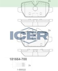 ICER FREN BALATA ARKA BMW 1 SERISI (E87) 116 i 2003-2012/ 118 i 2003-2012/ 120 i 2003-2012/ 1 SERISI (E81) 118 i 2004-2012/ 3 SERISI (E90) 316 Ti 2005-2011/ 318 CL 2005-2011/ 318 D 2005-2011 34121288889