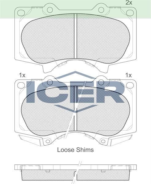 ICER FREN BALATA ON TOYOTA HI-LUX VIII REVO PICK UP 2.4 D 4X2 ESPLI 2015- / HI-LUX PICK UP 2.5 D 2005-2008 / LAND CRUISER (J12) 3.0D -4.0i 2002-2008/ MITSUBISHI PAJERO IV 3.2 TD 2007- 4605A472