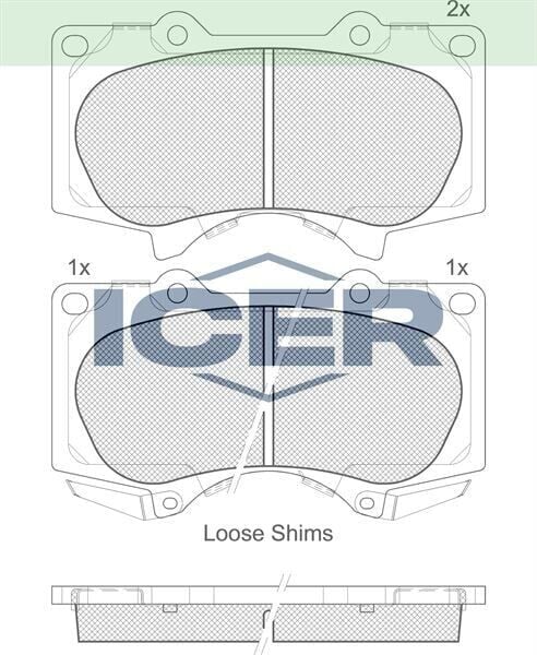 ICER FREN BALATA ON TOYOTA HI-LUX VIII REVO PICK UP 2.4 D 4X2 ESPLI 2015- / HI-LUX PICK UP 2.5 D 2005-2008 / LAND CRUISER (J12) 3.0D -4.0i 2002-2008/ MITSUBISHI PAJERO IV 3.2 TD 2007- 4605A472